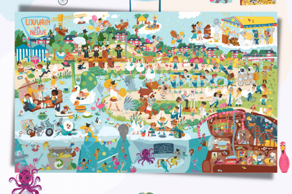 double page louvain la neuve du cherche et trouve géant de auzou villes de belgique