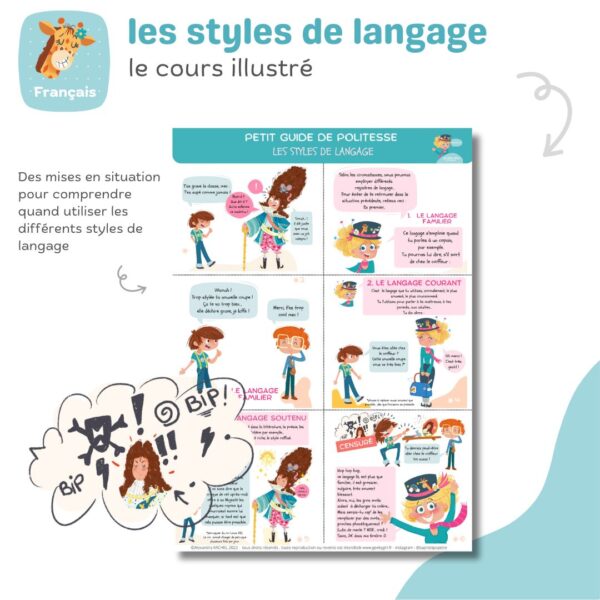 styles de langage la leçon illustrée