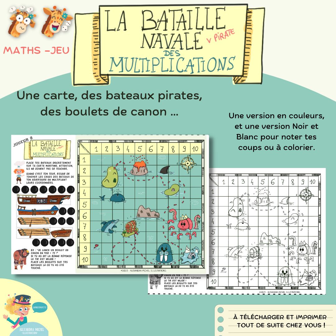 Bataille navale des multiplications - Alexandra MICHEL