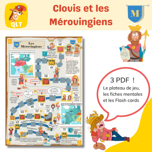 Moyen mnémotechnique et Fiches mentales Clovis et Mérovingiens