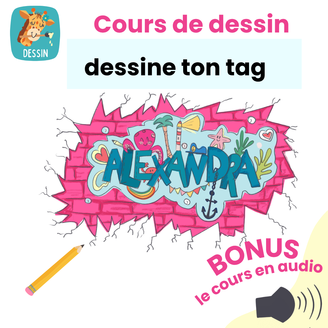 Cours de dessin pour enfants : mon premier tag artistique !