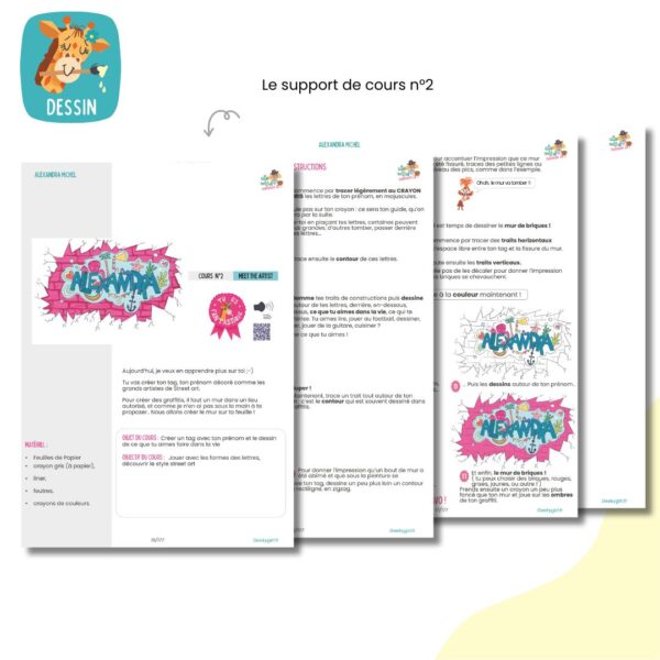 Cours de dessin n°2 - Crée ton propre tag –  cours en ligne pour enfants (6-10 ans) – Image 2