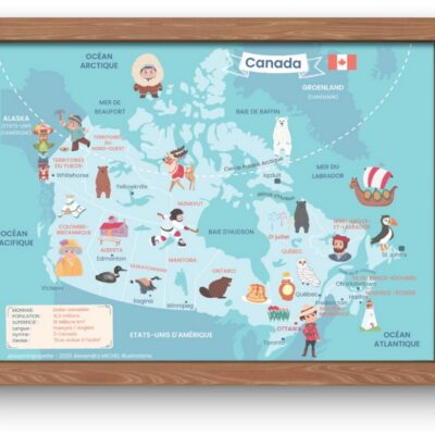 Carte du Canada illustrée Carte illustrée CAnada