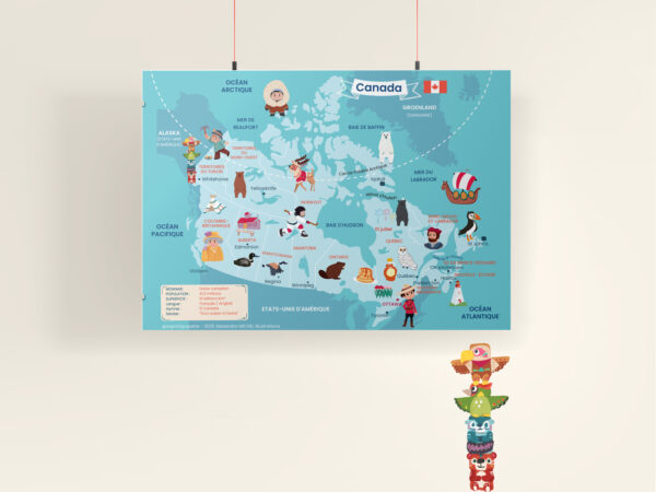 canada-mockup Affiche illustrée Canada à imprimer – (PDF A4/A3/A5)