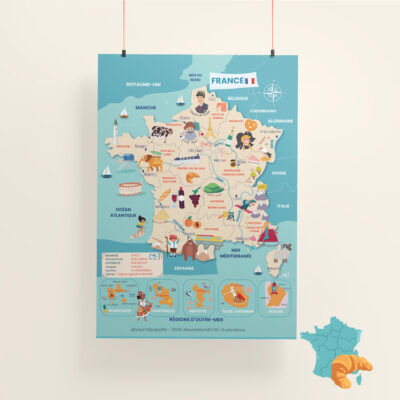 france-mockup poster illustré carte France