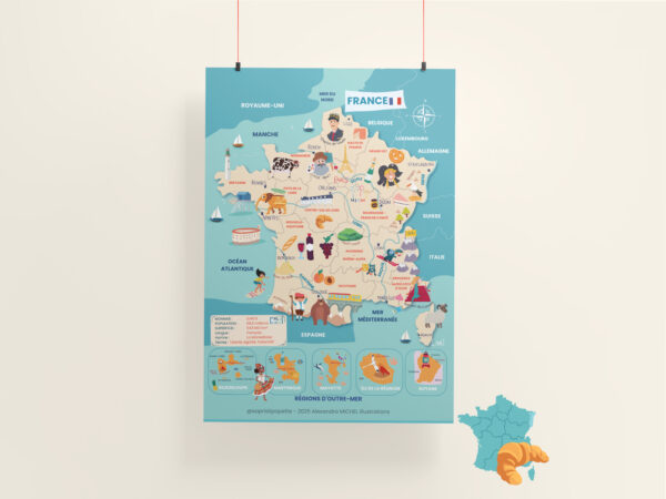 france-mockup poster illustré carte France